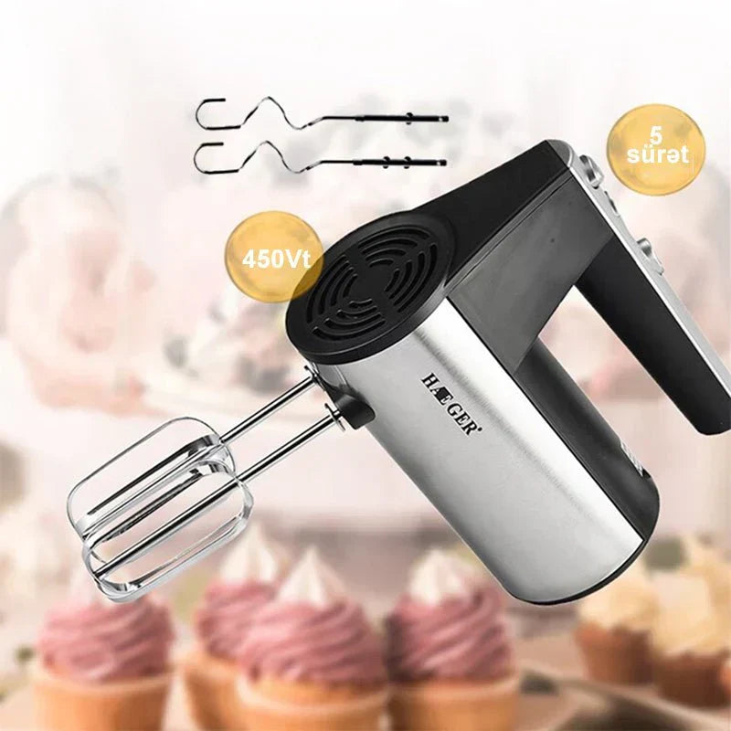 Compact Wireless Electric Hand Whisk with 5-Speed Control