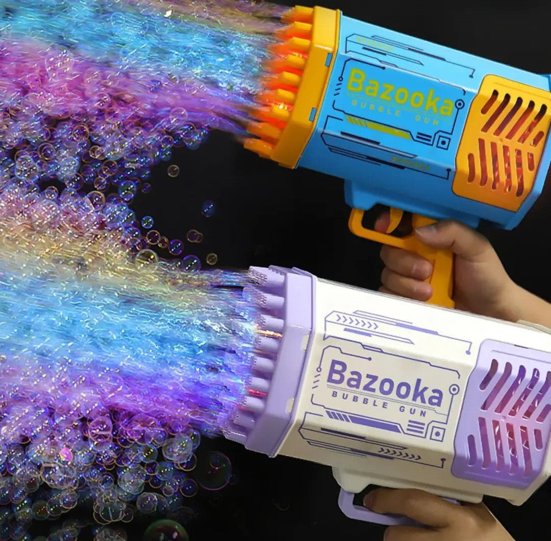 Rocket Launcher Bazooka Bubble Gun (69-Holes) with LED Lights