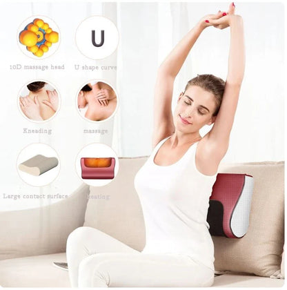 3D Kneading Electric Shiatsu Massage Pillow with Heat (For Neck, Back & Legs)