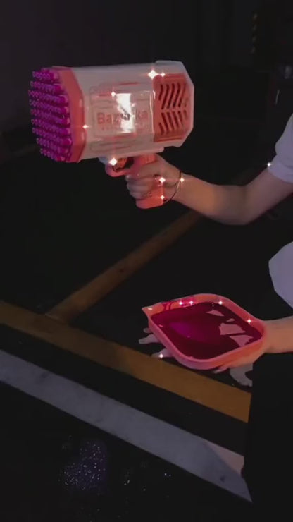 Rocket Launcher Bazooka Bubble Gun (69-Holes) with LED Lights