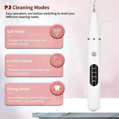 Smart Ultrasonic Teeth Cleaner & Plaque Remover (Rechargeable)